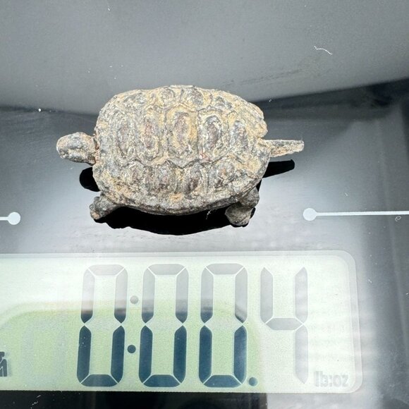 Wealth Turtle Mini Figurine Post-1940 Vintage Lead Tin - Picture 4 of 8